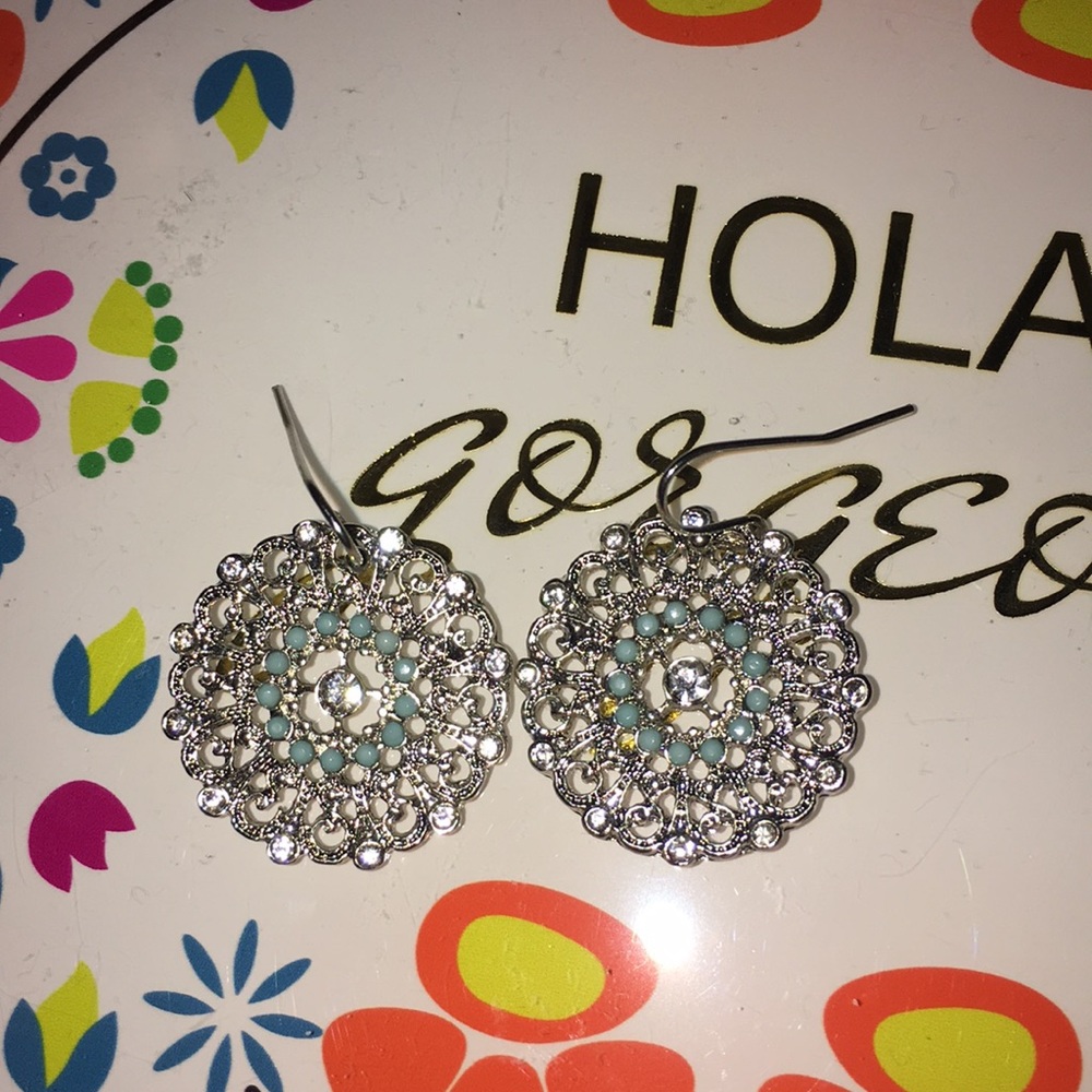 Silver symbol earrings